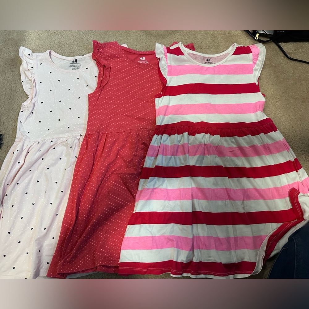 H&M Pink and Red Dress Trio - Small